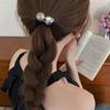 Sencilla banda para el cabello de diamantes de imitación de alta elasticidad que combina con todo, no daña el cabello, anillo de toalla sin costuras, liga para el cabello, banda elástica cubierta de cuero, accesorios para la cabeza