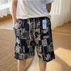 Shorts de Playa para Hombre de Verano para Uso al Aire Libre, Vacaciones Casuales, Estilo Étnico, Shorts de Algodón y Lino de Secado Rápido para Hombre