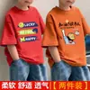 Camiseta de Manga Corta para Niños 2026 Nueva Moda de Verano Top Estampado Elegante para Niños Mayores, Camiseta Básica de Algodón Puro de Corte Holgado