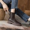 Botas Martin Retro de Suela Gruesa para Mujer, Botines Estilo Británico, Botas Nuevas de Terciopelo con Tacón Grueso, Botines Planos Adelgazantes para el Trabajo