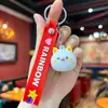 Llavero de panecillo de gato con diseño único, colgante de goma suave de PVC con forma de mini panecillo de dibujos animados lindos