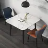 Conjunto de mesa de comedor y sillas de losa de roca de moda, diseño minimalista moderno, adecuado para apartamentos pequeños, mesa de comedor redonda o cuadrada, mesa de recepción de alta gama y lujosa