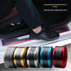 Adesivos anti-pisada para soleiras de carro Tiras de acabamento de pedal modificadas universais Grão de fibra de carbono Adesivos anti-colisão para bordas de porta de para-choque