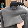Sudadera de cuello alto medio para hombre con lana y seda, nueva colección otoño/invierno 2026, color liso, casual, cálida, manga larga, capa base