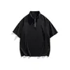 Yidao Vintage 2026 Verano Nueva Marca de Moda Patchwork Desconstruido Manga Corta para Hombre Estilo Japonés Holgada Versátil Camiseta con Cuello de Solapa