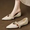 Zapatos de Salón Individuales Bajos de Punta Fina Estilo Francés Novedad Primavera 2026 para Mujer con Correa de Ágata Versátiles de Tacón Grueso Ocultan Altura Zapatos de Moda