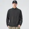 Ropa de Hombre Feng She / Nueva Camiseta de Manga Larga Primavera y Otoño para Hombre Bordado Retro Japonés Cuello Semi-Alto Jersey Camiseta Interior