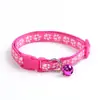 Collar con Cascabel de Parche de Doble Capa para Mascotas, Correa para Perro con Hebilla de Colores y Huella de Pata, Collar para Gato