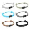 Europa y Estados Unidos transfronterizos nuevo cordón de cuerda para paraguas tejido a mano pulsera de acero inoxidable joyería para hombres y mujeres cuerda de mano venta al por mayor soporte para grabado
