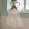 {jennybebe} Hilo de Bebé de Verano Hilo Costor Estilo Occidental para Bebé Niña Vestido para Banquete de los Cien Días Cuello de Muñeca