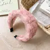 Faixa de cabelo larga trançada em malha simples estilo coreano, versátil para volume craniano alto, realça o volume do cabelo, adequada para lavar o rosto, presilha de cabelo, elástico de cabelo