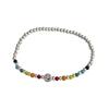 Pulsera de cuentas con diseño de oso sonriente arcoíris de Corea del Sur (2021), joyería ajustable con diseño de nicho.