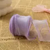 Stock Listo del Fabricante 4cm 10 Yardas Borde Liso Cola de Pez Ondulada Cinta de Hilo para Ramo de Flores Embalaje Cinta para Borde de Pastel Hecho a Mano DIY