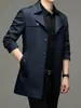 Cortavientos nuevo para hombre de primavera y otoño transfronterizo, top casual de negocios de longitud media para hombre, chaqueta con cuello de traje, top de papá