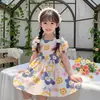 Vestido Floral para Meninas Verão Estilo Infantil Vestido Princesa Vestido de Verão para Bebê Menina Pequena Verão Algodão Seda Moderno