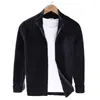 Cárdigan Suéter para Hombre Otoño e Invierno Nuevo Cremallera Rayas Tejido de Punto Manga Larga Cálido Gama Alta Casual Chaqueta Transfronteriza
