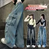 Pantalones infantiles de comercio exterior 2026 nuevo modelo jeans para niñas estilo primavera y otoño modernos pantalones cargo de otoño para niños mayores