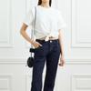 Ve a Donde Sopla el Viento Camiseta Blanca de Algodón con Mangas Empalmadas y Nudo Estilo Liu Yifei para Mujer
