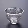 Vidrio resistente al calor soplado a mano textura de patrón de martillo sala de té casera juego de té japonés Kung Fu hecho a mano taza de degustación