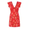 Comercio exterior transfronterizo al por mayor 2026 Moda europea y americana casual ajustado vestido corto sin mangas con estampado floral vintage para mujer