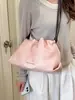 Bolso de mano de moda con forma de nube estilo coreano transfronterizo, un bolso tipo cubo con cordón nuevo y elegante para mujer, perfecto para llevar al hombro o cruzado