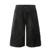 OREETA Vintage Americano Macacão Cropped Tingimento Parcial Moda de Rua Masculino e Feminino Marca Cintura Alta Perna Larga Shorts Casuais Feito Sob Medida