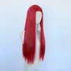 Nueva peluca frontal de encaje estilo europeo y americano transfronteriza para mujer, peluca completa de cabello lacio rojo a la altura del hombro, tejido semi-manual 13*4