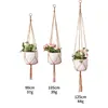 Cuerda de Algodón Personalizada Tejida a Mano Maceta Cesta Colgante Red de Colgar en Pared para Jardinería Bolsa de Red para Plantas Colgantes Decoración Colgante para Macetas Bolsa de Red de Almacenamiento