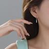 Aretes Largos de un Carácter para Mujer Estilo Coreano Elegantes para Oficina Simples Famosos en Internet Nicho Moda Ins Sentido de Diseño Geométrico Hebilla para la Oreja