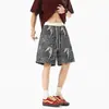 Shorts Casuais Jacquard Céu Estrelado de Van Gogh Marca Moderna Masculina Cordão Calças de Cinco Pontos Verão Novo Shorts de Praia Soltos Masculinos