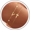 Pulseira de 26 Letras em Formato de Cruz Transfronteiriça da Amazon Novo Estilo Simples Versátil para o Dia a Dia Joia de Moda Presente para Mulheres