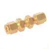Roke Marca Latón Doble Virola Unión Recta para Tuberías Imperiales 1/16"-1"
