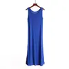Vestidos Chaleco de Modal para Mujer de Verano Base Vestido Largo Talla Grande Holgado Camisón Pijama Delgado Ropa de Casa