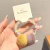 Elástico de Cabelo de Veludo de Alta Qualidade com Pom-Pom, Novo Estilo 2026, Elástico para Coque com Laço, Scrunchie de Ursinho Delicado para Mulheres