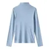 Capa base de cachemira para mujer con cuello semi-alto, manga larga, fina, suave y de corte ajustado, perfecta para usar en capas en otoño e invierno, con un tejido agradable para la piel y un diseño minimalista