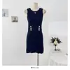 Vestido Chaleco Tejido Hueco Sexy Chica Deseo Puro para Mujer Otoño 2026 Moda Ajustado Falda de Cadera
