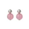 Pendientes de Plata de Ley S925 Chapados en Oro Cristal Rosa Claro Citrino Pendientes de Lujo Accesible Artesanía Exquisita