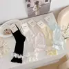 Calcetines Finos de Verano para Mujer, Adorno Dulce de Encaje, Calcetines en Capas, Estilo Ballet, Calcetines de Malla Ultra-Finos hasta la Pantorrilla, Calcetines de Mujer de Moda
