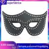 Máscara de olhos divertida sombra vermelha preta pu máscara de bruxa sm com unhas rosto de gato cosplay Ghost Festival face props palco