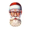 Adereço de Cabeça de Papai Noel Transfronteiriço com Impressão Digital, Chapéu Máscara Personalizável, Cobertura Facial Completa, Máscara de Proteção Solar para Festa