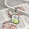 Llavero de pareja de gatitos lindos colgante de dibujos animados pequeño regalo para amigos decoración de mochila accesorio acrílico