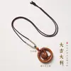 Collar con Colgante de Paz Tallado en Madera de Durazno Natural de los Doce Signos del Zodíaco, Nuevo Collar de Estilo Chino de Paz y Buena Suerte, Venta al por Mayor de Productos Culturales y Creativos de Templos