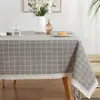 Tela de encaje de lino de algodón arte textil fresco y simple tela de cubierta rectangular para mesa de centro mantel para mesa cuadrada mesa redonda jardín de infantes