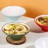 Tigela Cônica de Melamina Imitando Porcelana, Bicolor, com Borda Grossa, para Lojas de Macarrão, Adequada para Hot Pot Picante, Ramen, Tigelas de Arroz com Pés de Porco, Uso Comercial