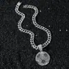 Corrente de Diamante Completo Nova Masculina Europeia e Americana Estilo Hip-Hop Personalizada Pingente de Futebol de Diamante Completo Colar