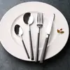 Estante con Mango Negro Acero Inoxidable 304 Taobao Tmall Amazon Cuchillo y Tenedor Occidental Pueden Entrar al Lavavajillas Vajilla