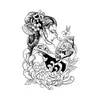 Pegatinas de Tatuaje Semipermanente Florales de Geisha Japonesa Transfronterizas con Patrones Delicados para la Cintura y el Costado, Tatuajes Personalizados de Nicho y Alta Gama