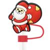 Amazon Hot Christmas Straw Cap Personalizado Soft Glue 10mm Straw Sleeve Party Straw Decorative Cap Capa de poeira