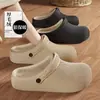 Pantuflas de Algodón Peludo Impermeables de Punta Cerrada, Adecuadas para Uso en Exteriores, Antideslizantes, de Suela Gruesa, Suaves y Elásticas, Cálidas, Silenciosas, Pantuflas de Algodón para Pareja de Otoño e Invierno