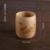 Taza de Cerveza Vintage China de Bambú Carbonizado Taza de Bambú Tubo de Bambú Tubo de Té sin Barniz Artesanías Taza de Agua Taza de Té Tubo de Bambú